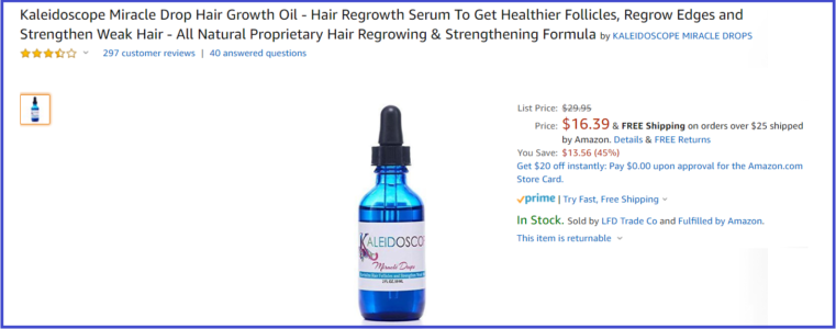 kaleidoscope hair drops reviews